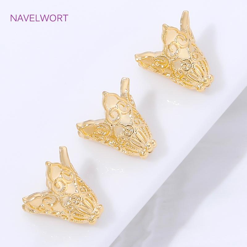 2/4/6 Pièces Laiton Plaqué Or 18K Embouts Espaceurs Perles Pour Bracelets, Embouts Perles Fleurs, Accessoires Fabrication Bijoux DIY, Embouts Pour Perles