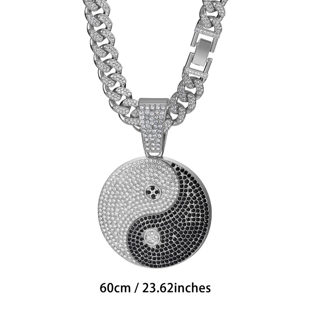 New Men's Hip Hop Cross-Border Trend Tai Chi Diamond Miami Cuban Necklace, Fashion Accessories