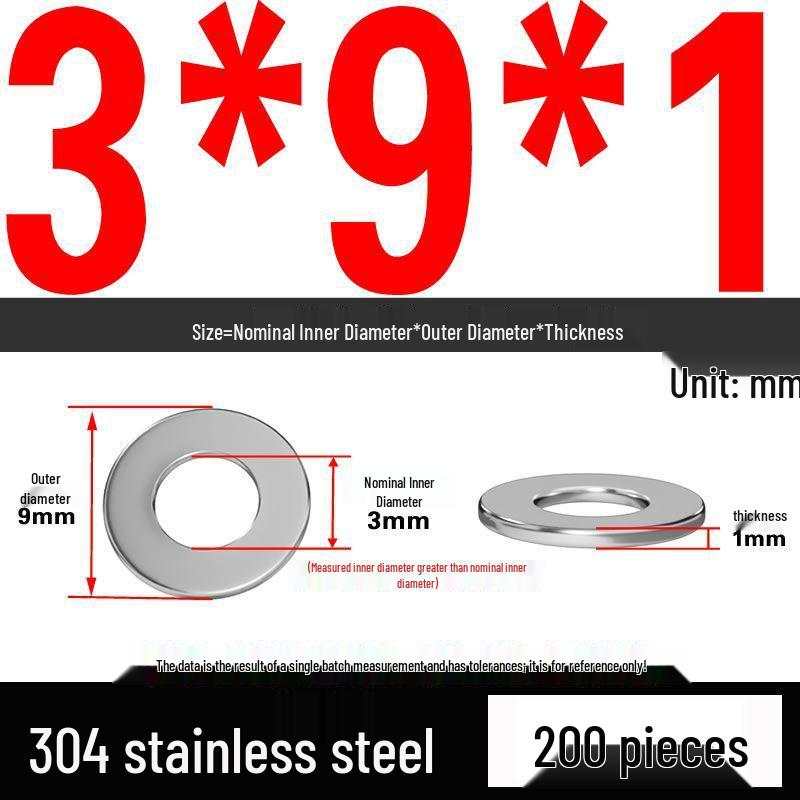 Thickened 304 Stainless Steel Flat Washer Spacer (M2-M36)