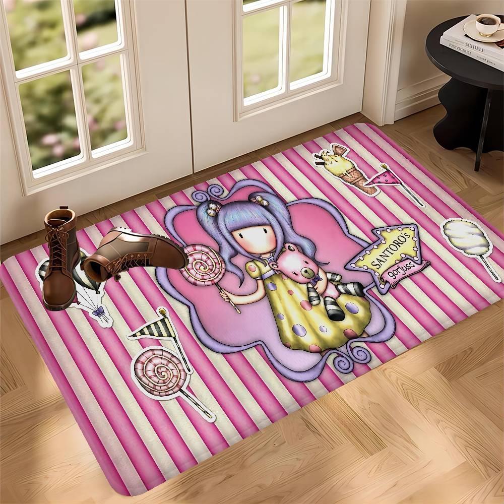 Cute Gorjusses Cartoon S-Santoro Entrance Door Mat Nordic Style Bedroom Living Room Doormat Home Balcony Anti-Slip Modern