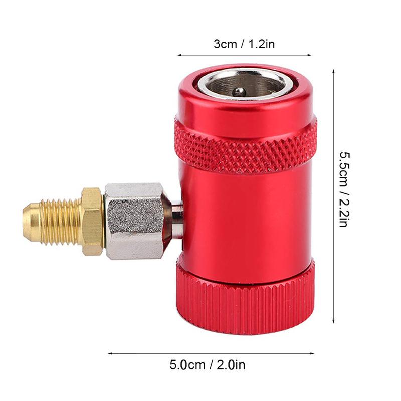 Freon R1234yf Auto Car Quick Coupler Connector Air Conditioning Refrigerant Adjustable AC Manifold Gauge Brass Adapters