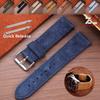 Suede Leather Watchband 18mm 19mm 20mm 22mm Watch Strap Grey Blue Black Brown Stitching Band Quick Release Replacement Wristband