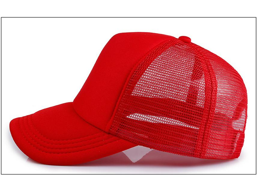 Unisex Solid Color Cotton Mesh Baseball Cap with Visor - Sun Protection & Logo Option