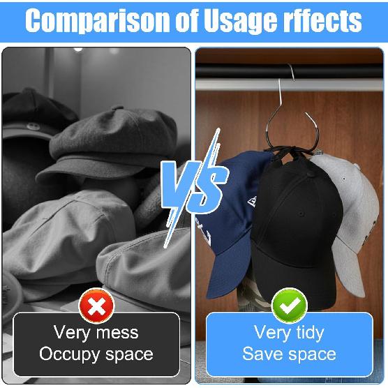 Ouligay 4PCS Hat Organizer for Baseball Caps Hat Hangers for Closet Stainless Steel Ball Cap Storage Organizer Rack Storage for Scarf Clothing Belt