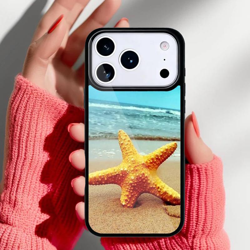 Beach Starfish Phone Case for iPhone 17 16 15 14 13 Pro Max Back Cover for 12 11 Pro Coque