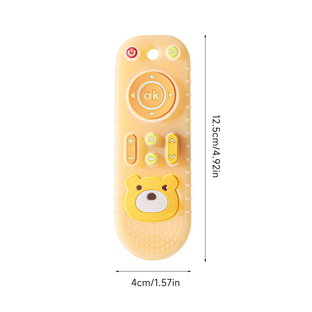 Baby Silicone Remote Control Teether Toys Cartoon Teething Stick Soothing Bite Toys Anti Hand Biting Teether for Infants Toddlers