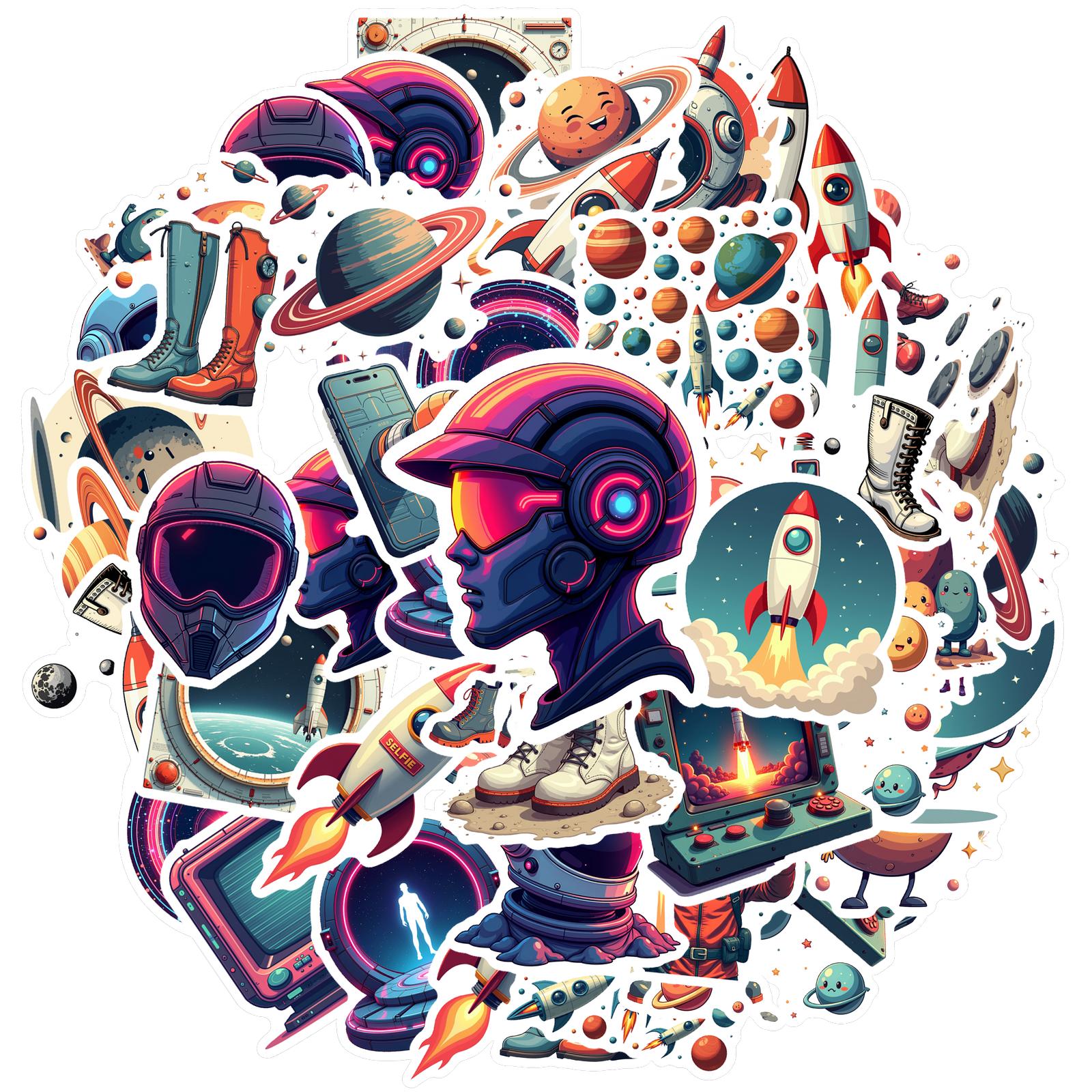 

35pcs-100pcs Lovely Stickers Vivid Stickers Rocket Stickers For DIY Phone Laptop Scrapbook Bike Suitcase Fridge Phone