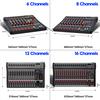 110V 6/8/12/16 Channel Audio Mixer 6 Music Modes USB Bluetooth Mixing Console Amplifier Computer Playback Phantom Power Effect