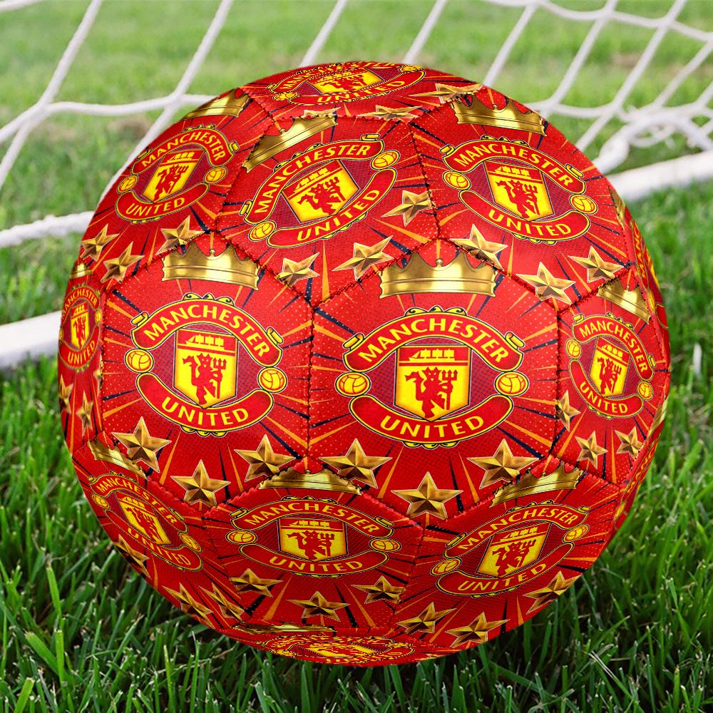 Manchester United Crest Size 5 Soccer Balls, High-Quality, Anti-Slip, Protective Football, a Unique Gift Suitable for Birthdays, Christmas