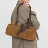 Head Layer Cowhide Bowling Bag, High-end Leather Shoulder Bag, Large Capacity Versatile Commuting Armpit Handbag for Women