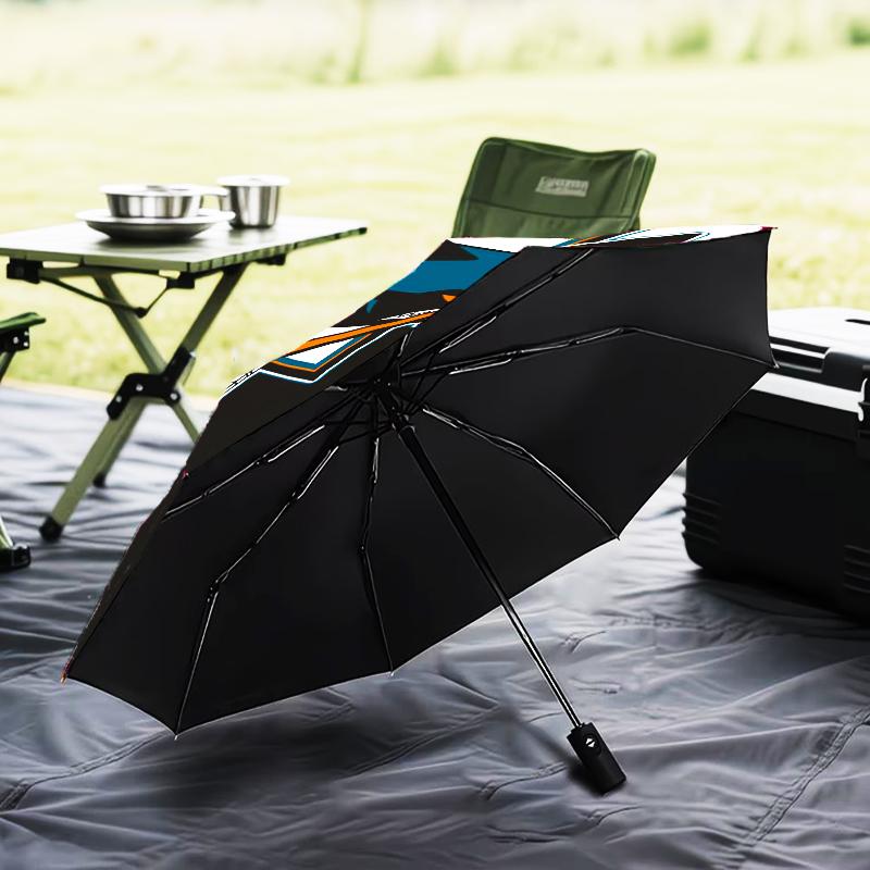 San-Jose Sharks Hockey Umbrella Folding umbrella, automatic umbrella 8-Frame for Travel, camping Use Gift for Halloween Christmas