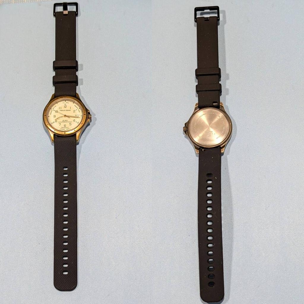 SEIKO ALBA FEED GEAR Battery and Strap Working Men's Watch, Replaced, Condition, U-01