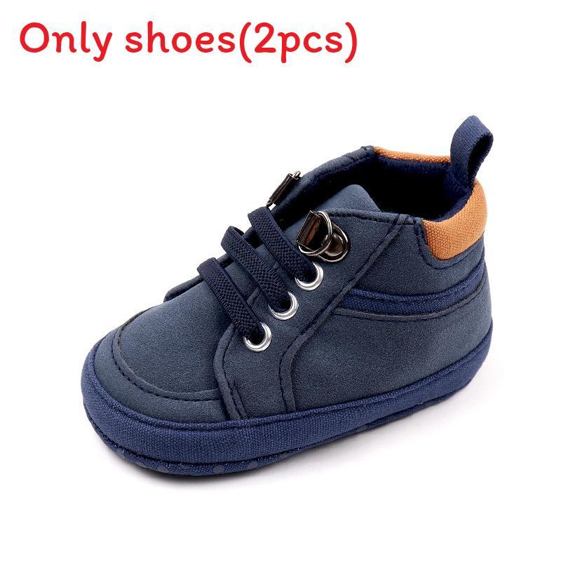 

Baby Boy Hightop Sneakers With Solid Color For Toddler Learning And Walking Comfort Blue,13cm