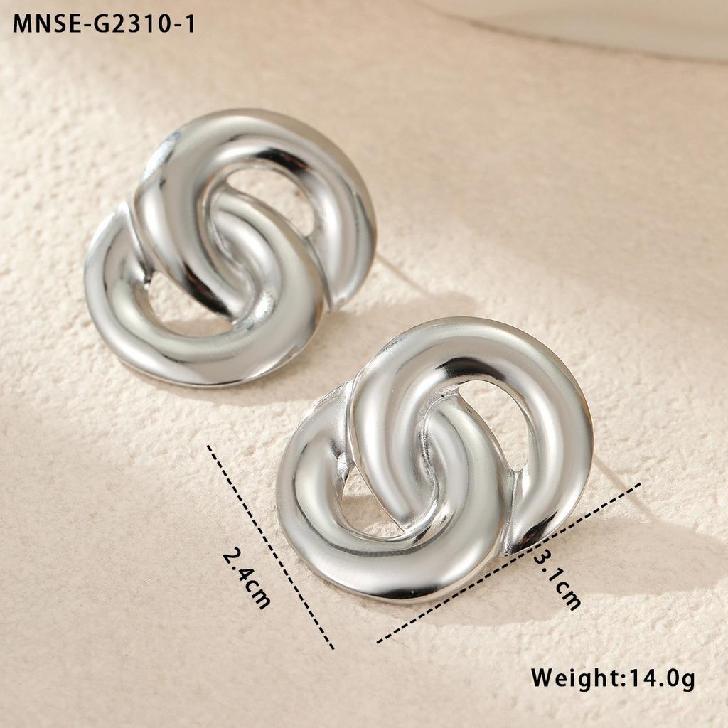 GEMCHIC Women's Stainless Steel Geometric Earrings Gold Silver Fashion Statement Studs