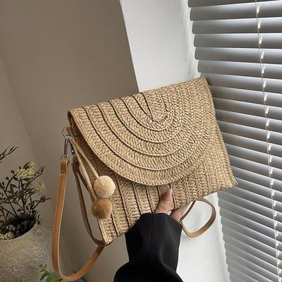 Casual Women Envelope Clutch Bags Lady Fashion Crossbody Bag Beach Straw Woven Messenger Shoulder Bag Women Travel Tote Purse