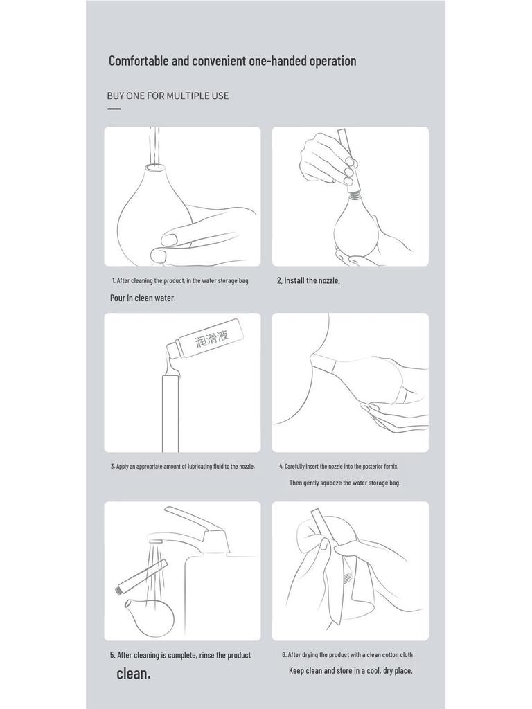 Silicone Enema Kit: Waterproof Douche Bag for Rear and Vaginal Cleaning