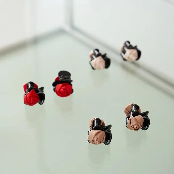[2SET] petit rose hair clip - brown
