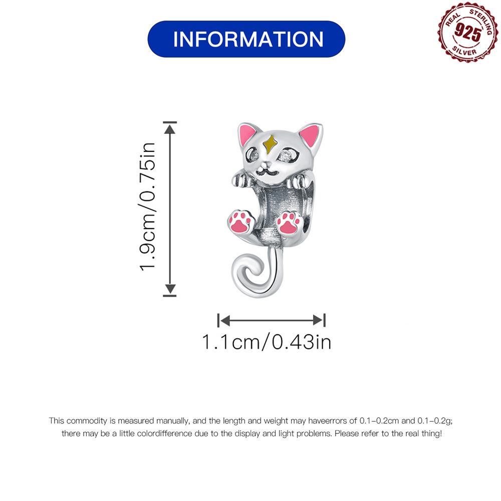 Beads 9 Sterling Silver Cat Beaded Diy Handmade Bracelet Necklace Jewelry Design