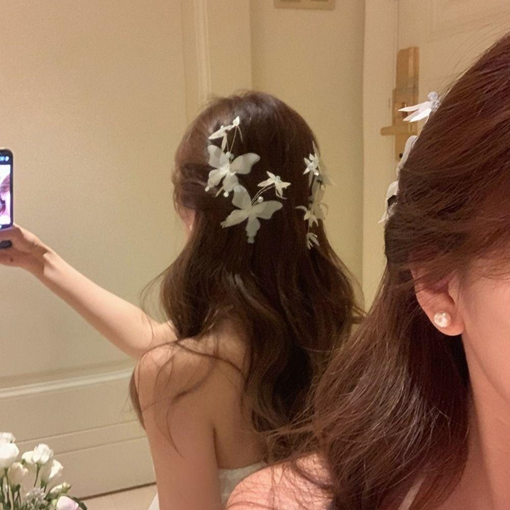 Pince Latérale Cristal Papillon Pince à Cheveux Accessoires Cheveux Chouchous Cheveux Femmes