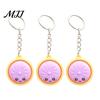 Bag Accessory Keyring 3Pcs Mini Dumpling Keychain Pendant, Soft Food Charm Cartoon Pastel Color Snack Accessories for Bags Car Keys School Gym