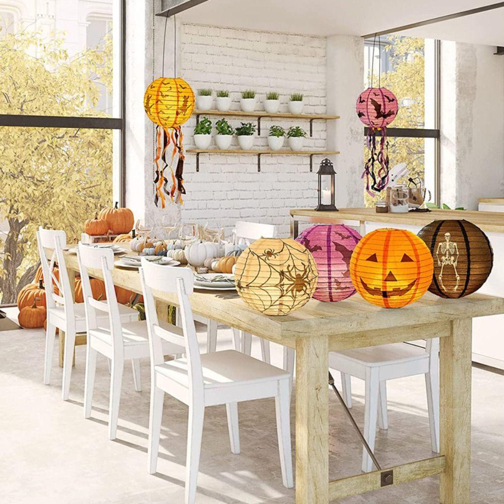 Bat Halloween Paper Lanterns Skeleton Hangingn Tassels Lantern Funny   Shopping Mall