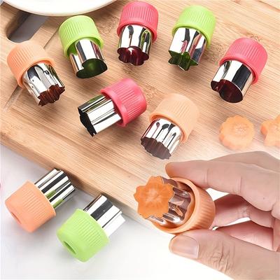 3-teiliges Set mit Gemüseausstechformen – Obststempelform aus Edelstahl mit niedlichen Cartoon-Tieren, Sternen und Herzen – ideal für Mini-Kuchen