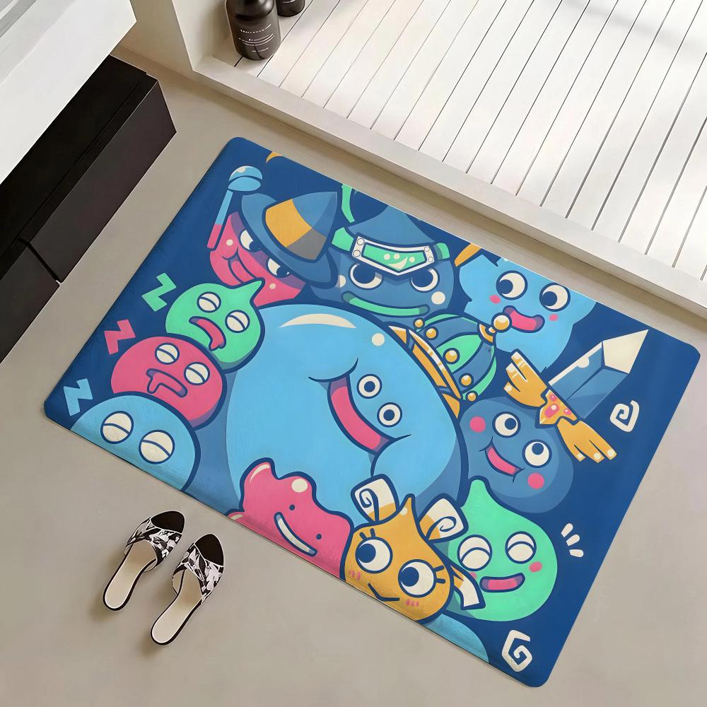Slime Morimori Dragon Quest Floor Mat Eco Flannel Doormat Non-Slip Odorless Indoor Soft Short Plush Floor Rug