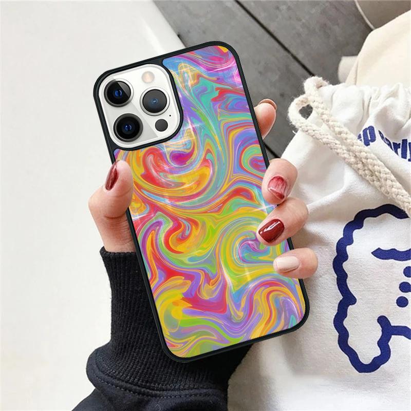 Rainbow 70s Groovy landscape Phone Case For iPhone 17 Air 15 16 Cover 11 13 14 Pro Max 12 Plus Max Fundas