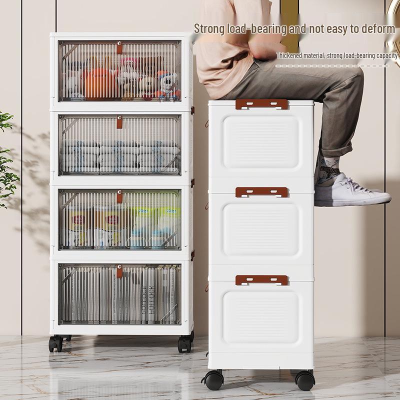 Freestanding Multi-layer Storage Cabinet with Flip-top for Kitchen, Living Room, or Toys