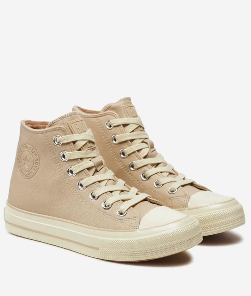 Big Star OO274934 - Damen beige gefütterte High-Top-Sneaker