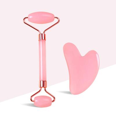 Pink Heart Roller Guasha Set Facial Self-Massage Tool