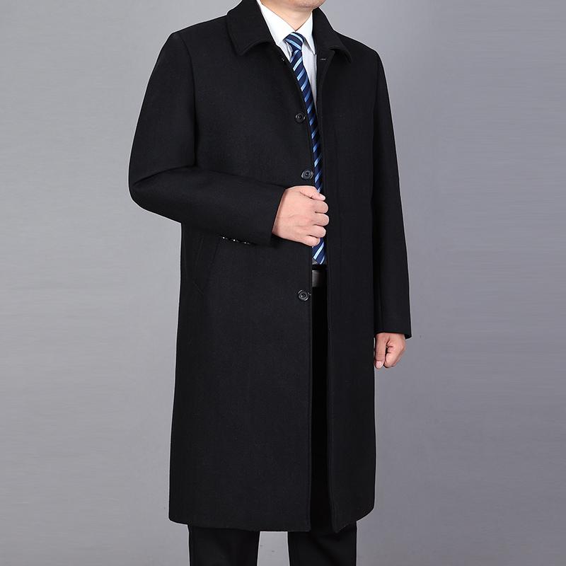 Men Woolen Coat Autumn Man Wool Blend Overcoat Winter Wool Long Jacket