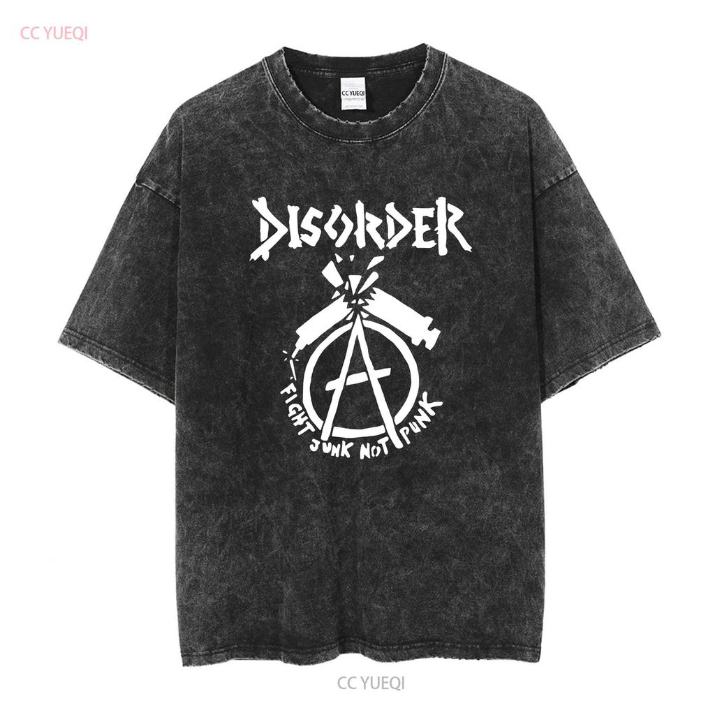 Disorder Fight Junk Thrash hardcore Punk rock band T shirt long or short sleeves vintage Washed graphic Unisex fashion Stylish