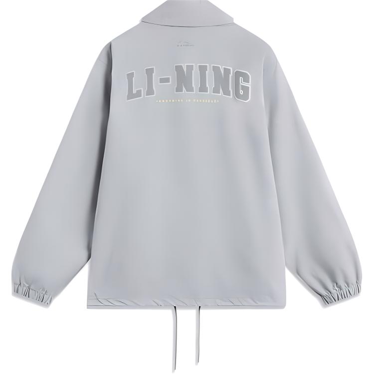 Li-Ning Urban Lightweight Sports Series Letter Casual Minimalist Solid Color Jacket Men Jacket Moonlight-Gray AFDU547-4
