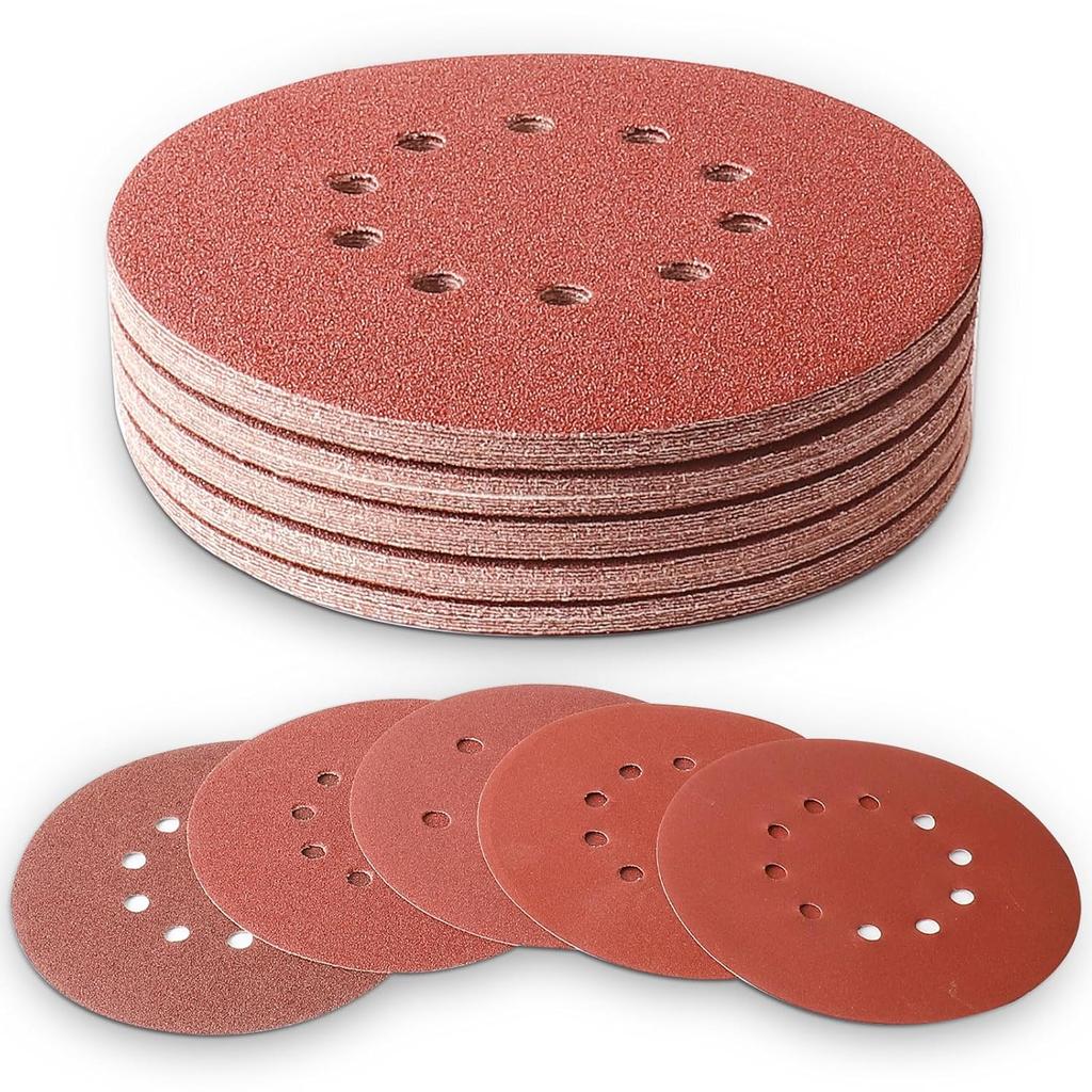 20 Pcs 9 Inch 225mm10 Hole Wall Sander Sandpaper Metal Woodworking Grinding Disc Abrasive Polishing 40-2000 Grit Sanding Disc