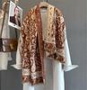 Design Floral Impresso Cashmere Cachecol Feminino Inverno Pashmina Xales E Envoltórios Grosso Quente Bufanda Estolas Cobertor Luxo