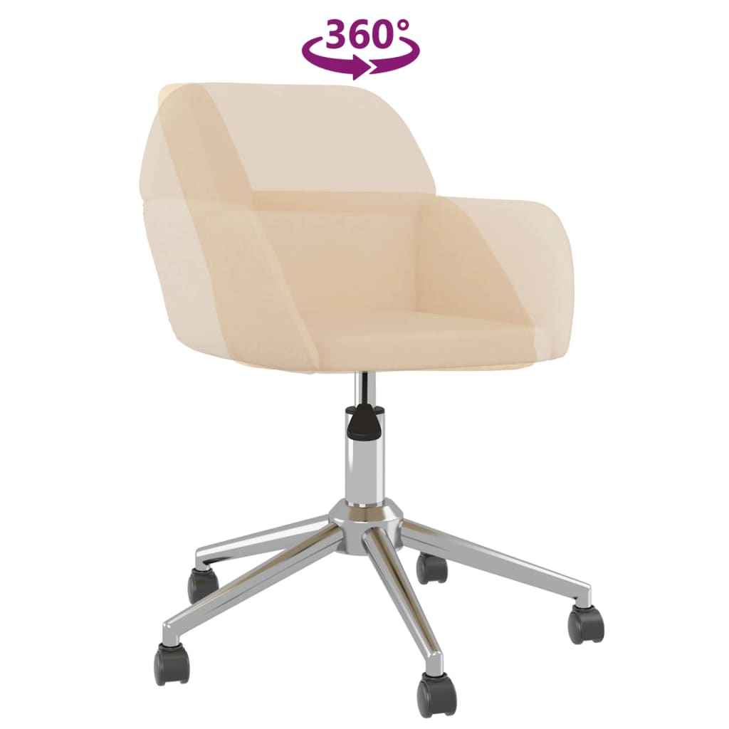 Dining Room Chairs 2 Pcs Swivel Cream Fabric