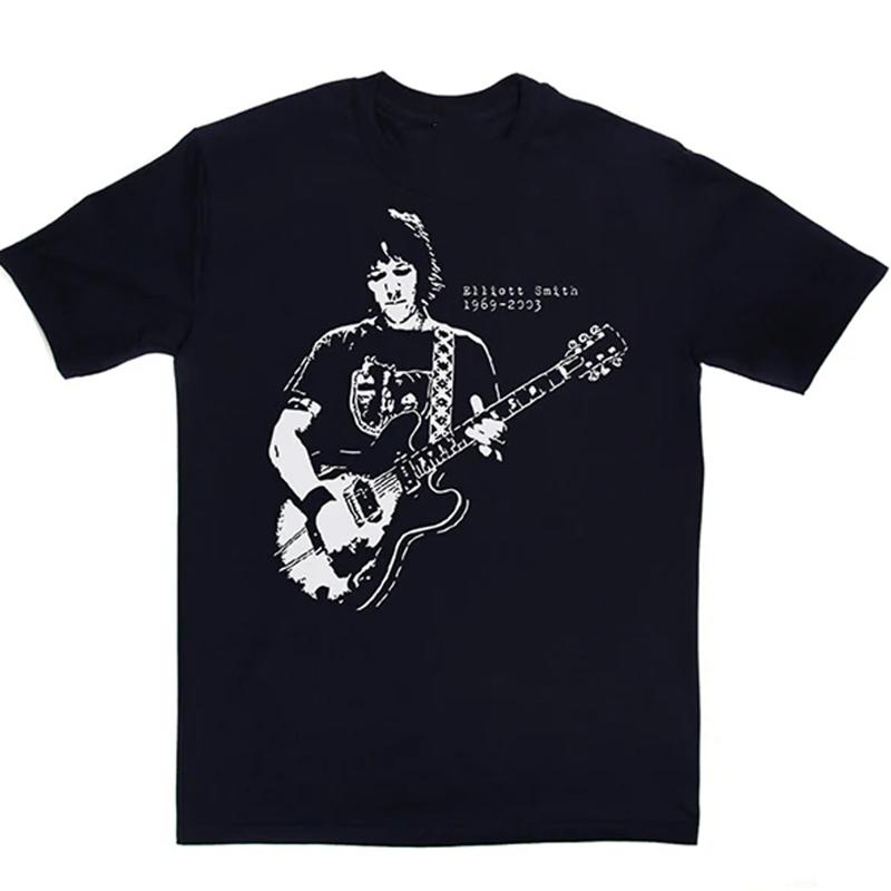 Kunstwerk Elliott Smith Schwarzes T-Shirt Kurzarm S Bis 5XL
