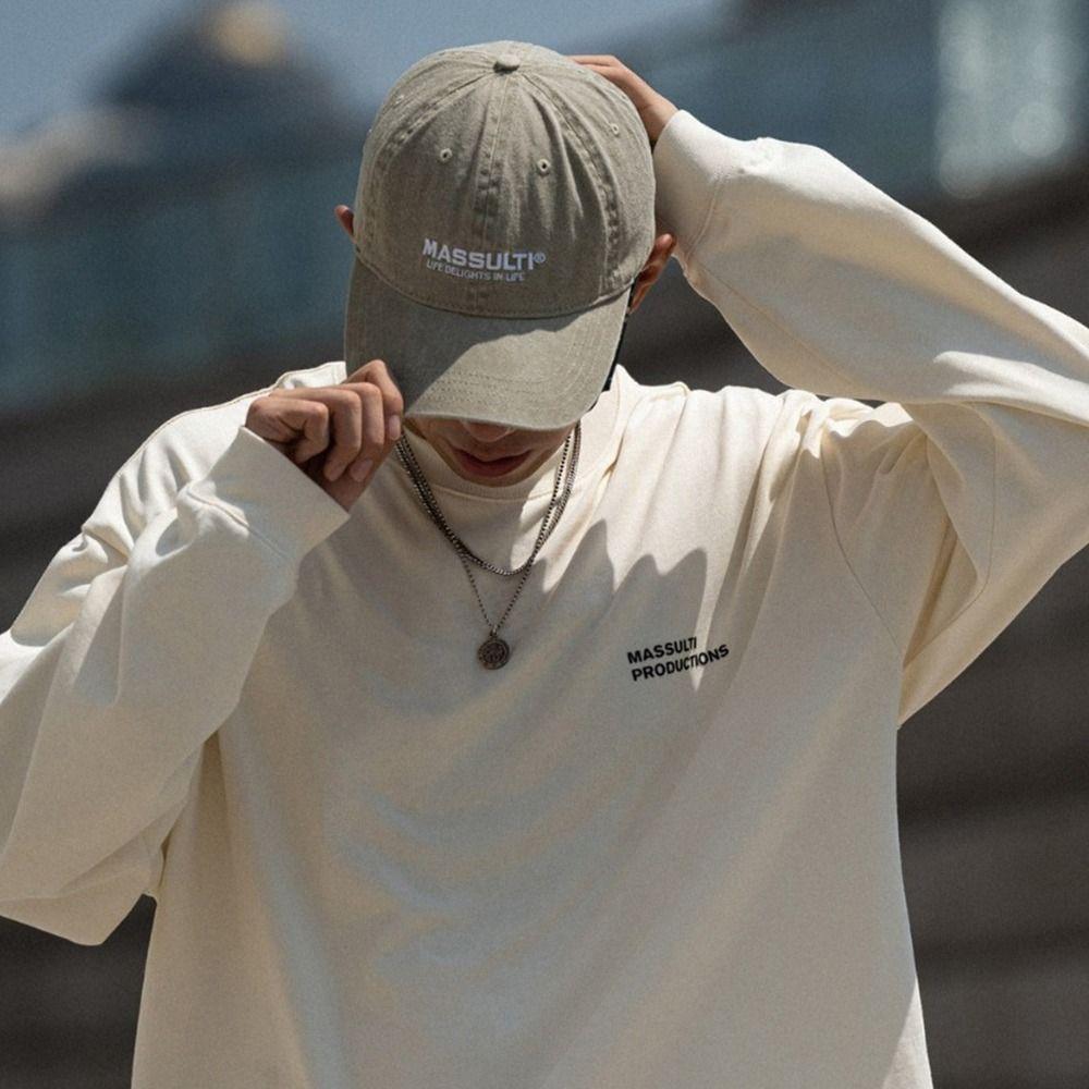 Retro Baseball Caps Letter Embroidery Casual Hat Sun Protection Peaked Caps  Men Women