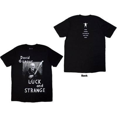 T-shirt David Gilmour: Ritratto di Fortuna & Strano (Nero) (Stampa sul retro & Ex-Tour) DI