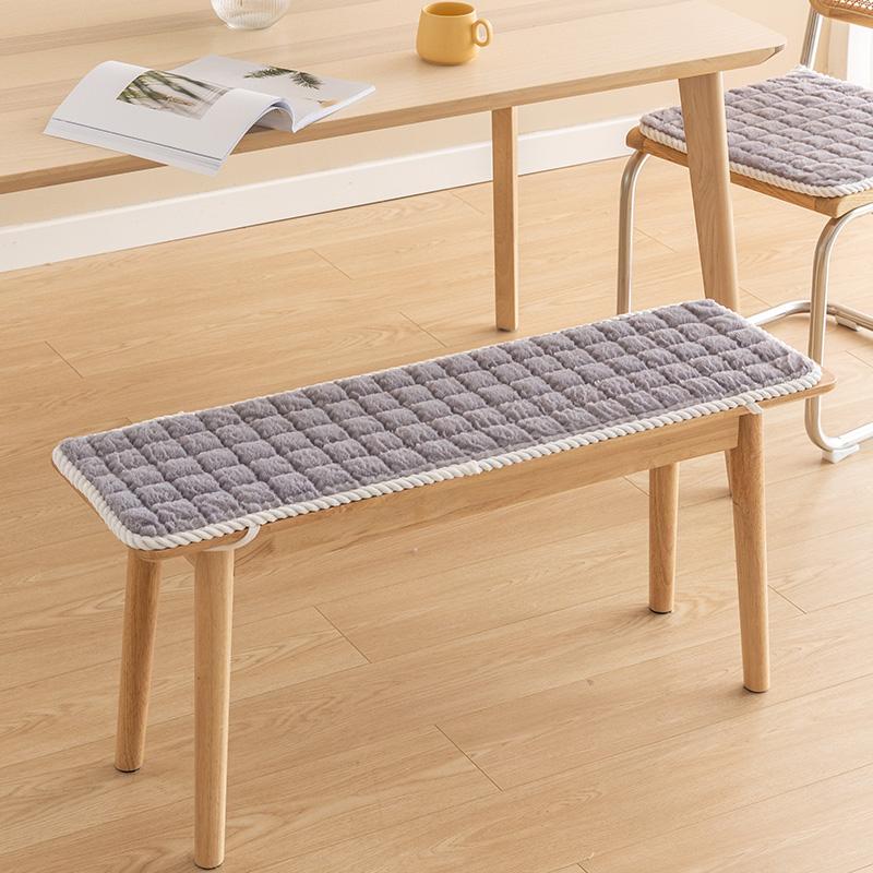 Winter Thicken Plush Long Bench Cushion Soft Chair Mat Seat Pad Rectangle Bench Cushion Cover Wood Sofa Card Seat Cushion