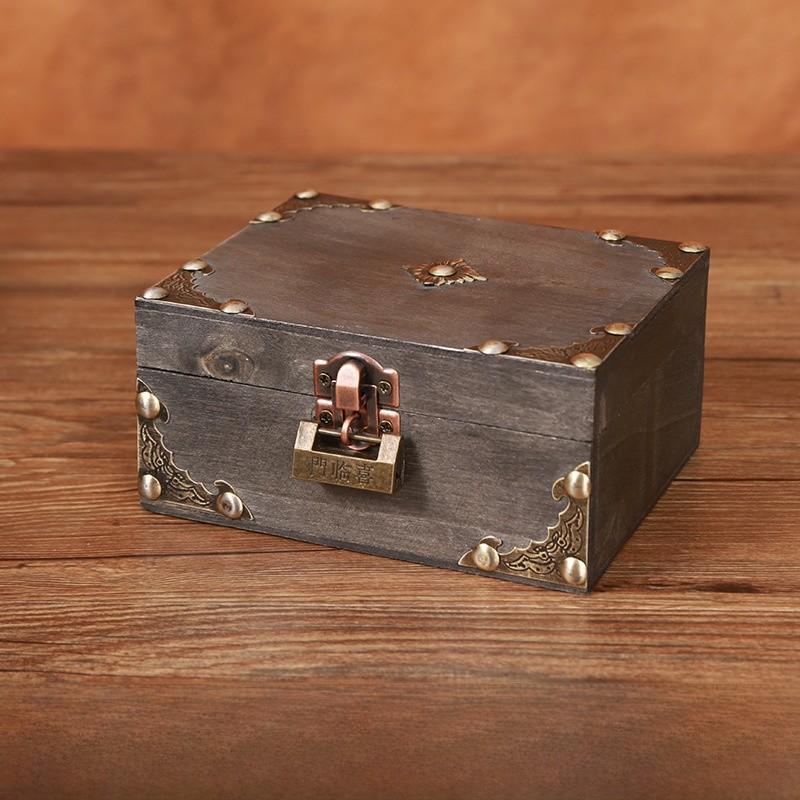 Vintage Girl Wooden Storage Box With Lid Jewelry And Organization Accessories