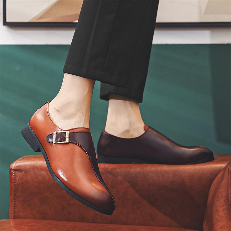 Fashion Luxury Men Fashionable Formal Shoes PU Splicing Business Office Loafers Gentleman Banquet Social Shoes Size 38-46 Men Shoes