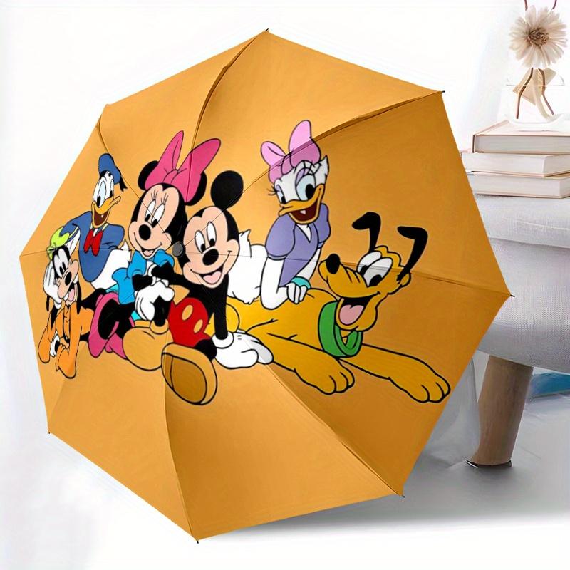 1pc Disney Mickey Mouse & Friends Pattern Umbrella, Fashionable, Personalized, High-Value Folding Umbrella, a Must-Have for Summer, 8-Rib Du