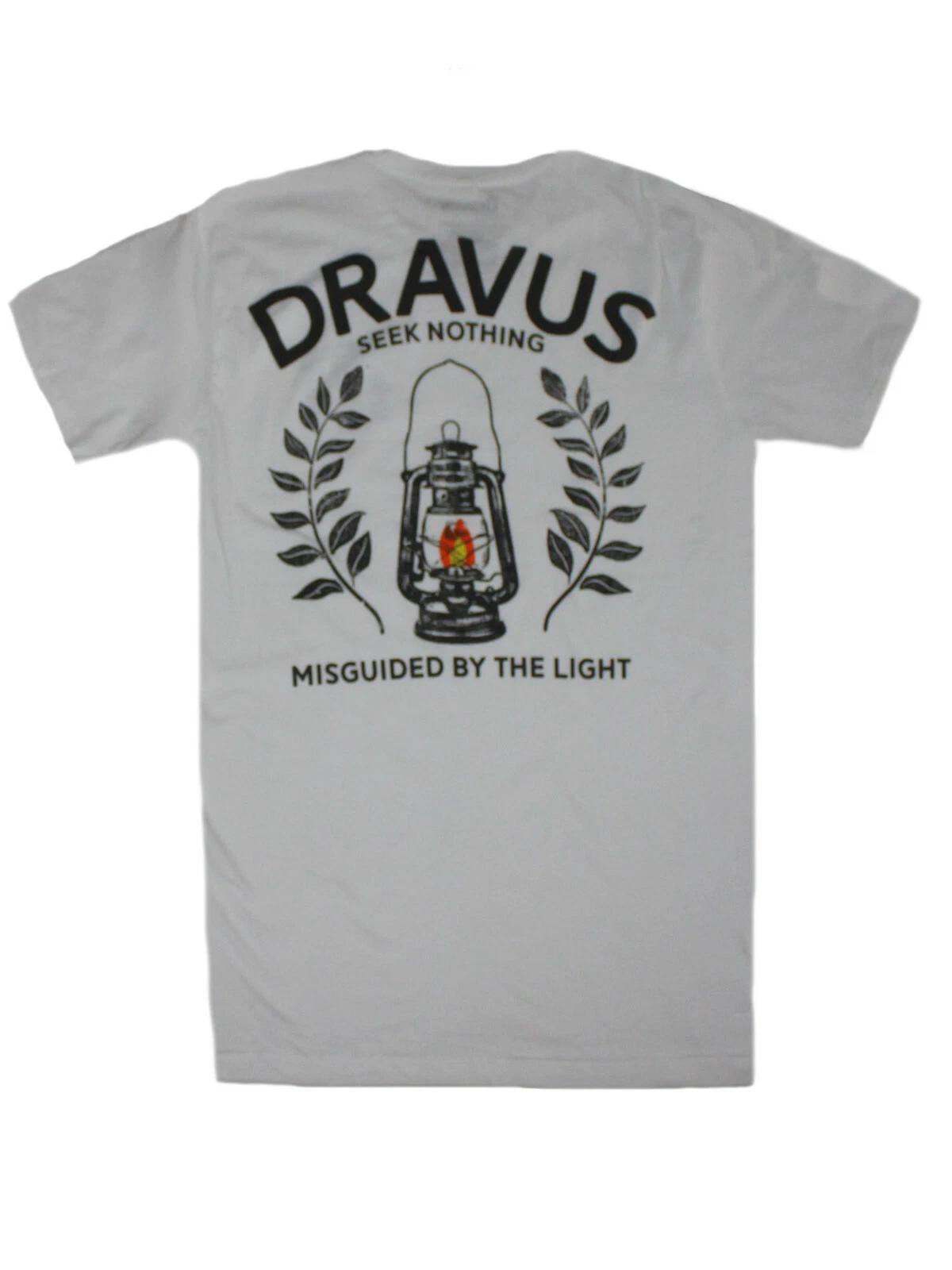 

Dravus Seek Nothing Misguided By The Light Men s White T-shirt NEW L