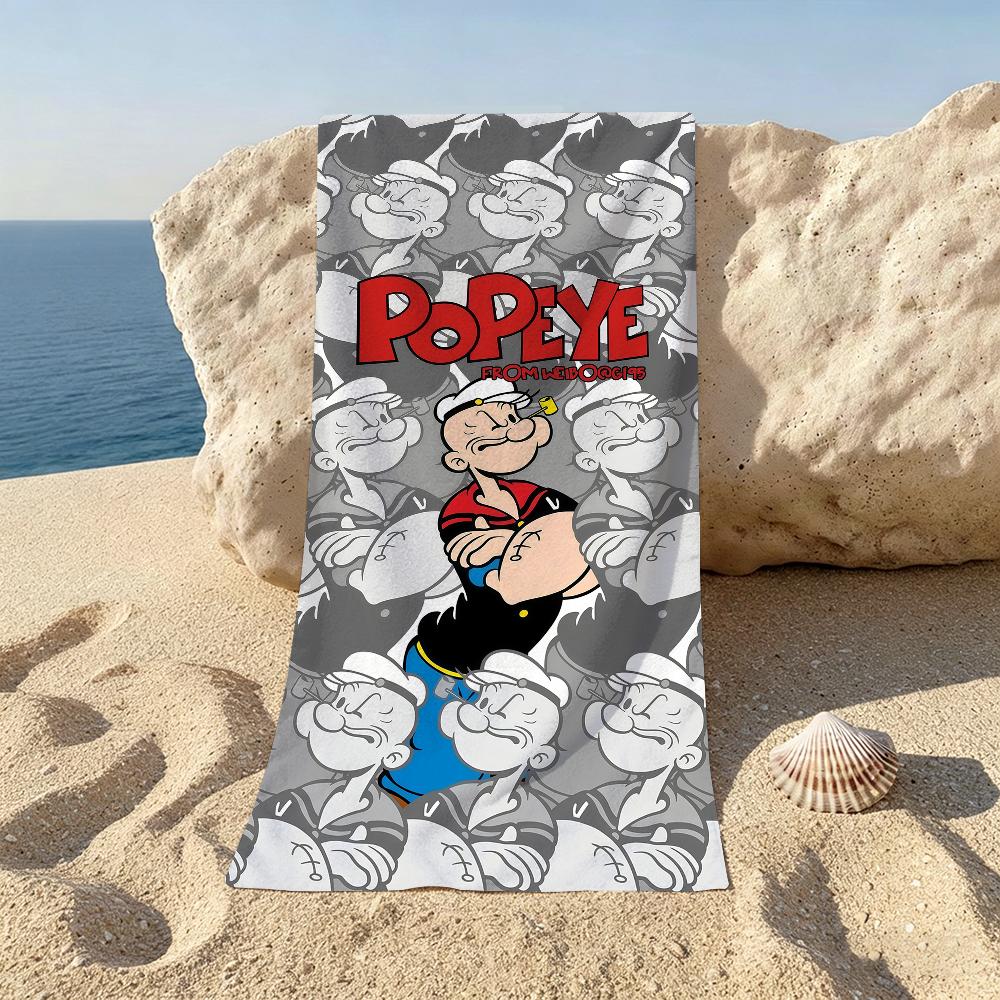 Cartoon Cute P-Popeye Beach Towel For Beaches Yoga Studios Gyms Hot Springs Swimming Pools And Picnics