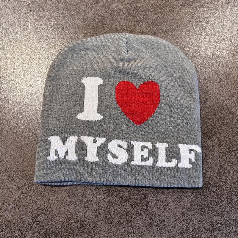 Abstract Knit Hat For Women With Warmth And Unique Letter Design For Streetwear Style