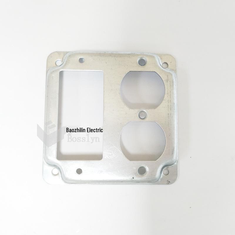US Standard Double Industrial Switch Socket with Galvanized Panel Faceplate SG4418