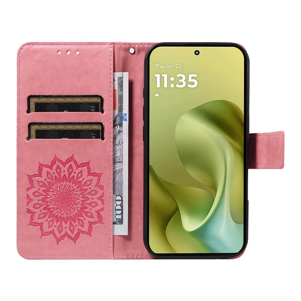 For Motorola Moto G86 5G/G86 Power 5G Leather Wallet Case Sunflower Imprinted Phone Cover
