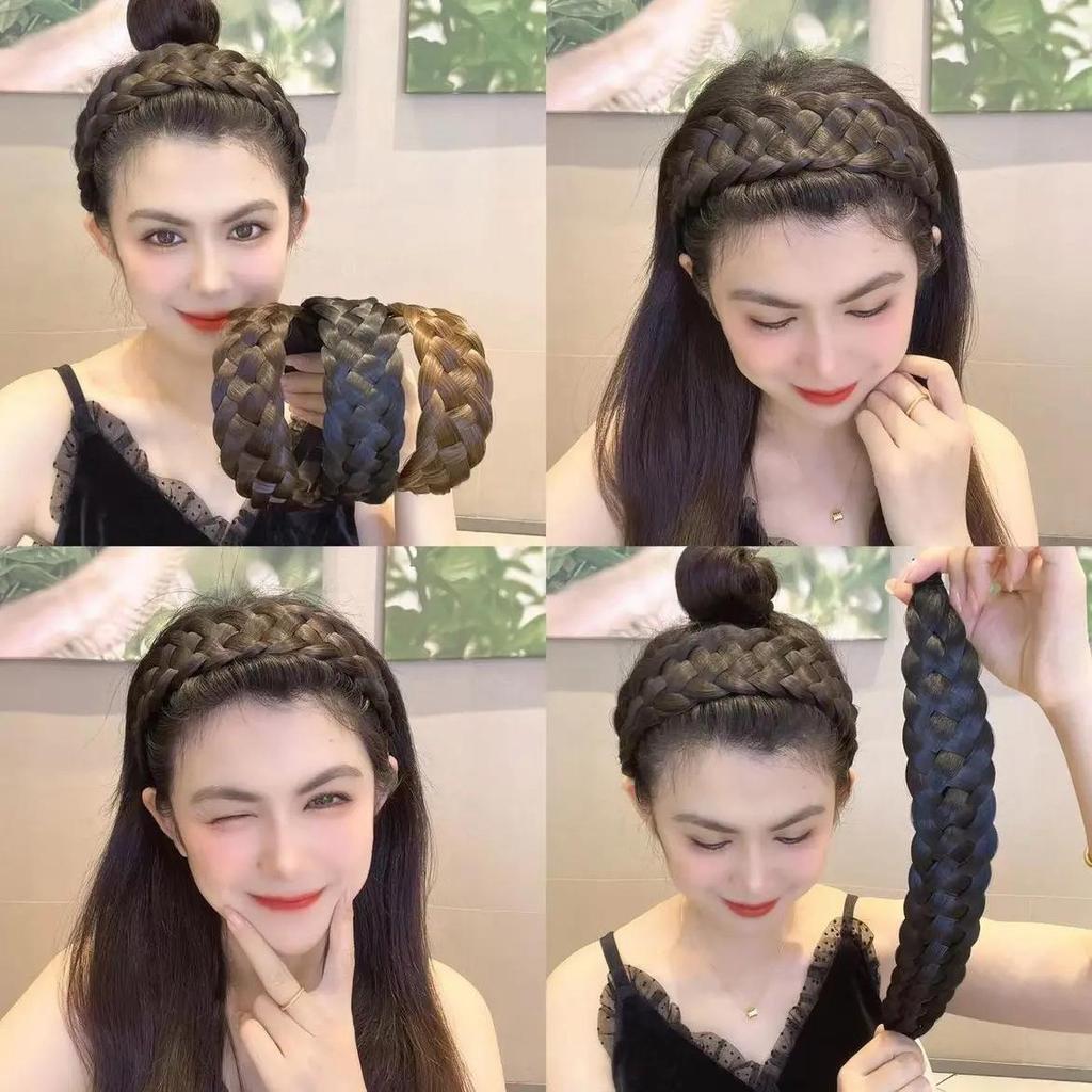 Perücke Geflochtene Stirnbänder für Frauen Fischgrätenmuster Breit Gedreht Haarband Handgefertigt Kopfreifen Haarband Styling Kopfbedeckung Accessoires Geschenk